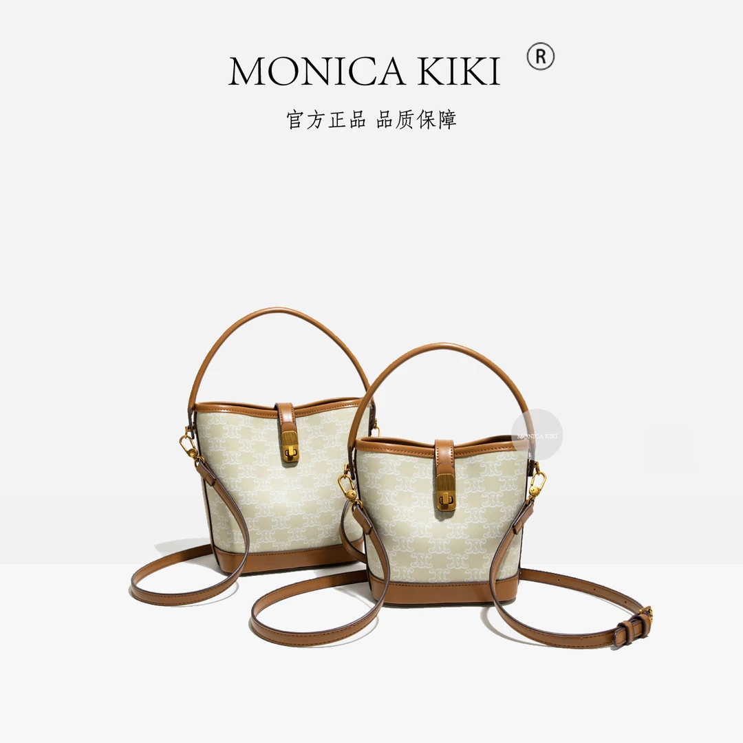 今年流行爆款包包女式2025新款超火小众印花水桶包百搭单肩斜挎包