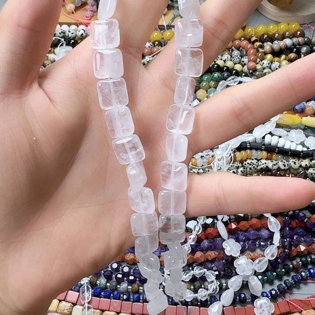 未镶嵌玛瑙/玉髓珠宝半成品12×12白水方片一条