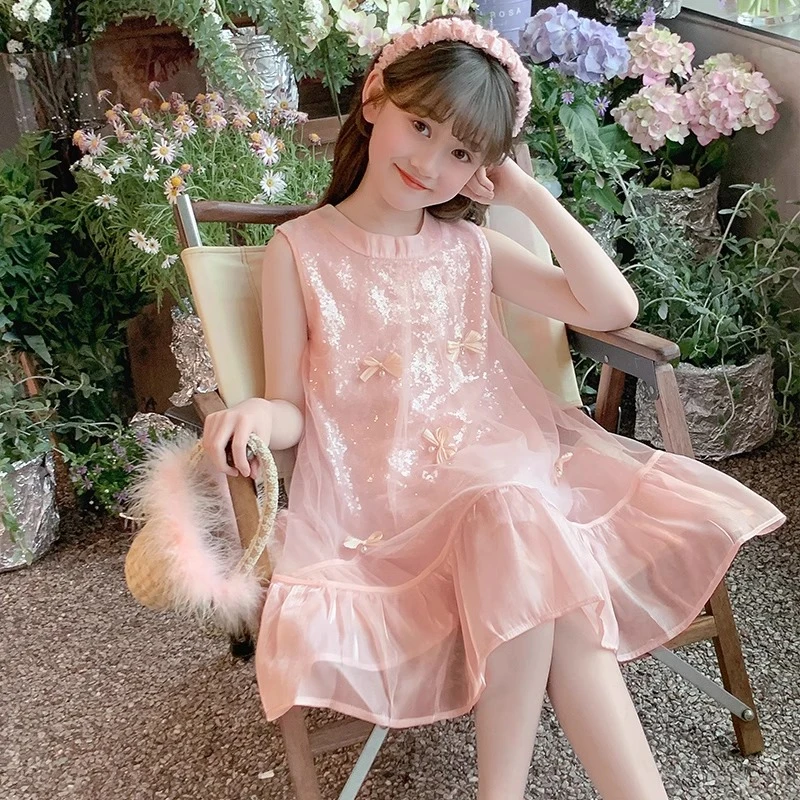 女童连衣裙夏装2025新款儿童洋气背心裙小女孩公主裙大童夏季裙子