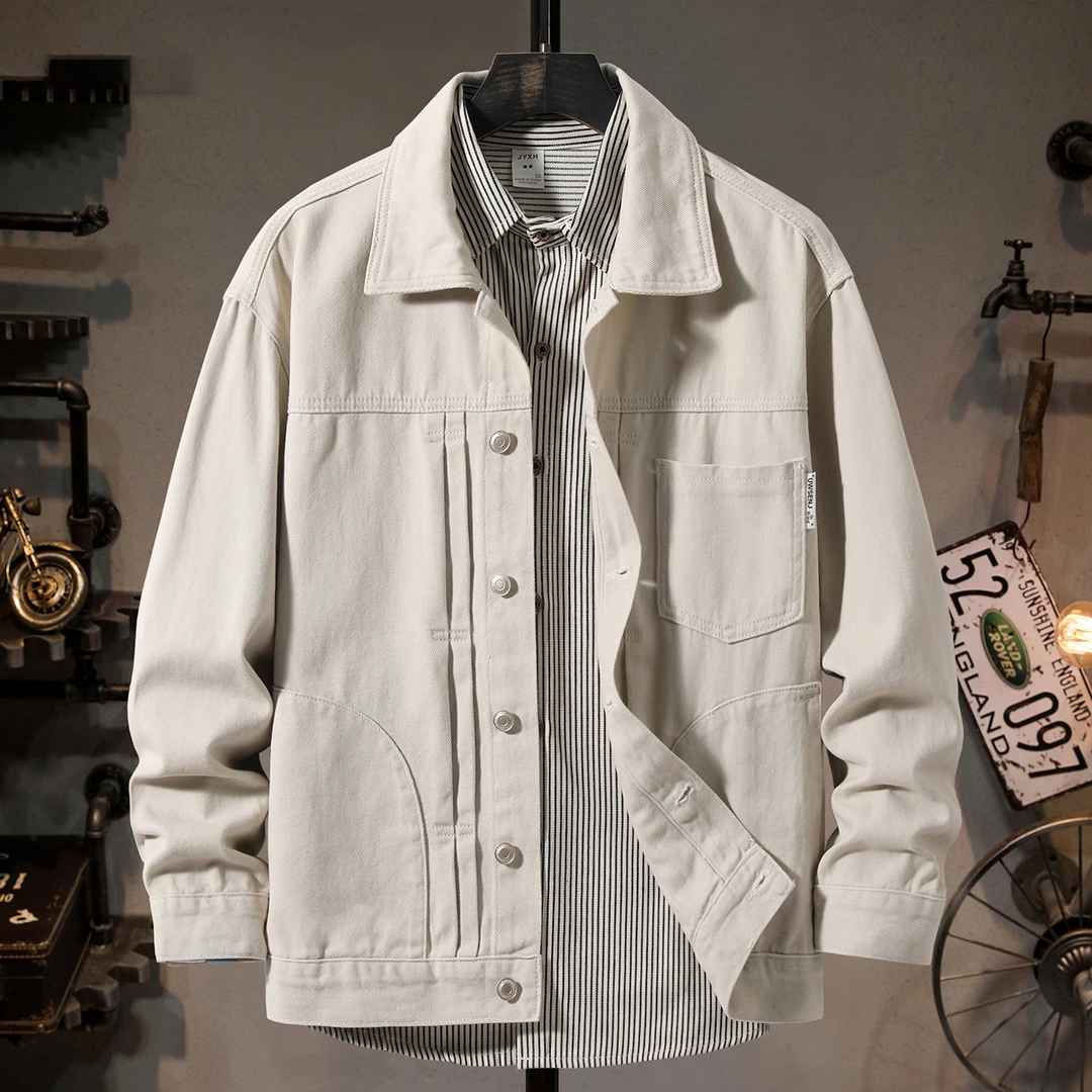 LEIGHZ/雷茨潮流休闲衬衫男士宽松舒适美式重磅工装男装衬衣外套