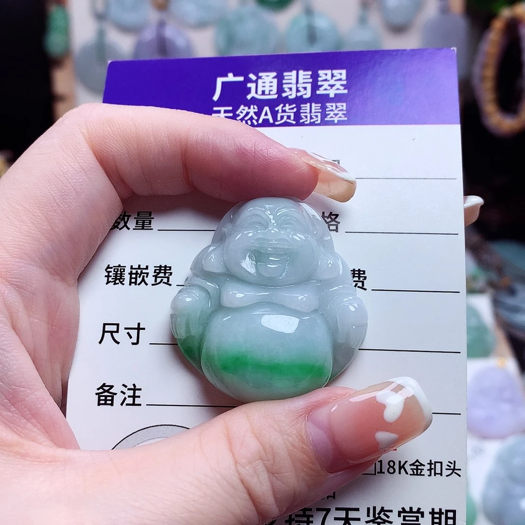 翡翠未镶嵌颈饰佛公09