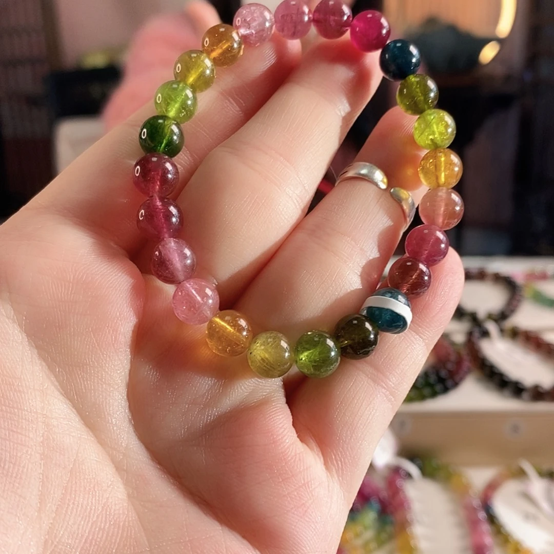 碧玺未镶嵌手链G2174单圈多样性发1