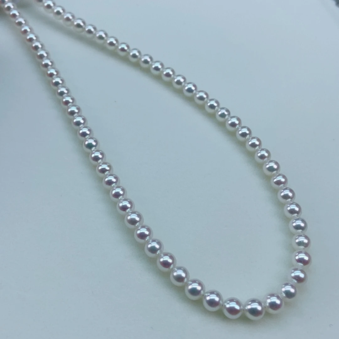 银S925镶嵌淡水珍珠5/5.5爆亮炫彩极强光彩凛平替