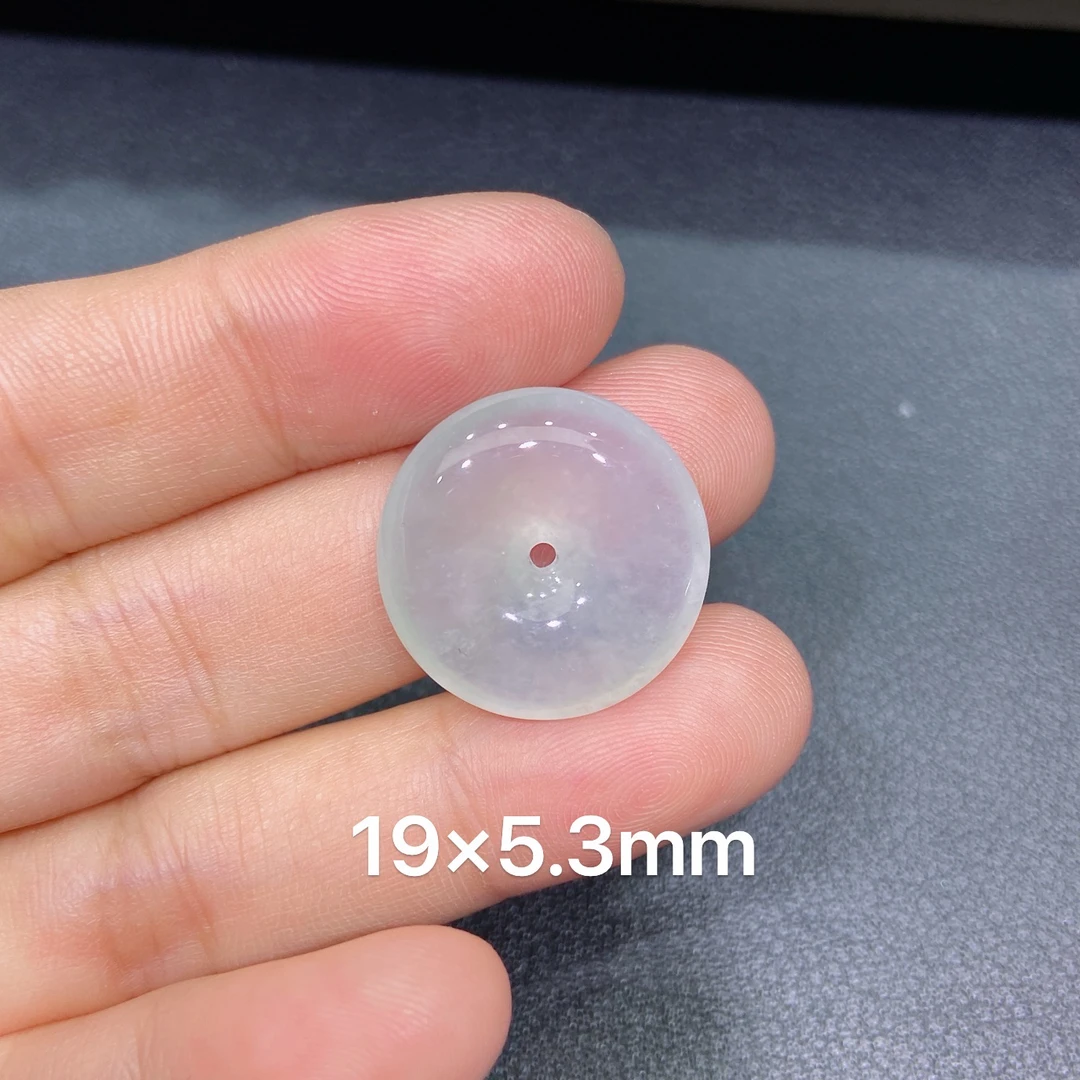 缅甸天然A货翡翠 老坑冰种白冰平安扣吊坠 玉质细腻 k001