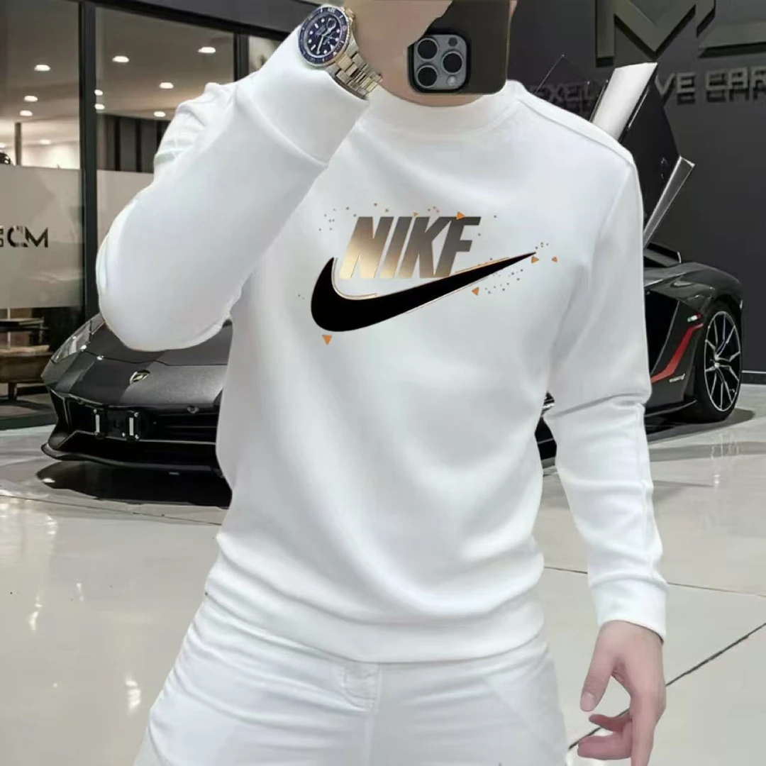 秋冬新款休闲卫衣男士长袖印花圆领潮流套头时尚百搭上衣