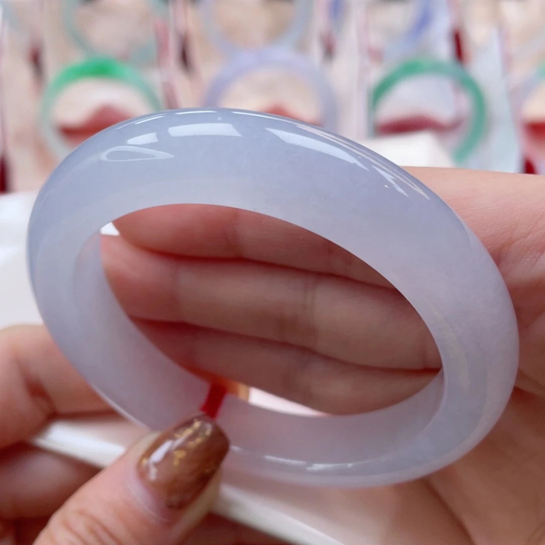 未镶嵌手镯翡翠56正圈 裸色 种色俱佳 起冰化胶16号