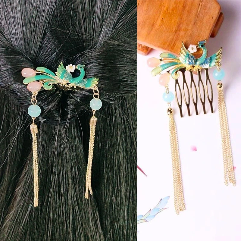 【195】一对发簪旗袍超仙中国风头饰发饰法式原创设计森系对夹