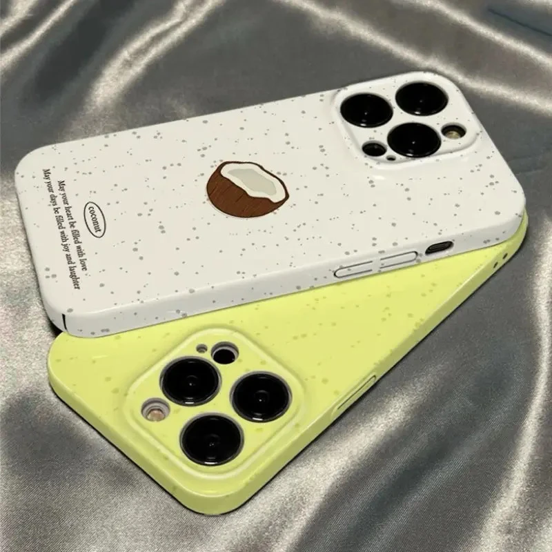 椰子泼墨水果适用苹果15pro菲林手机壳华为p70vivo小米14oppo创意