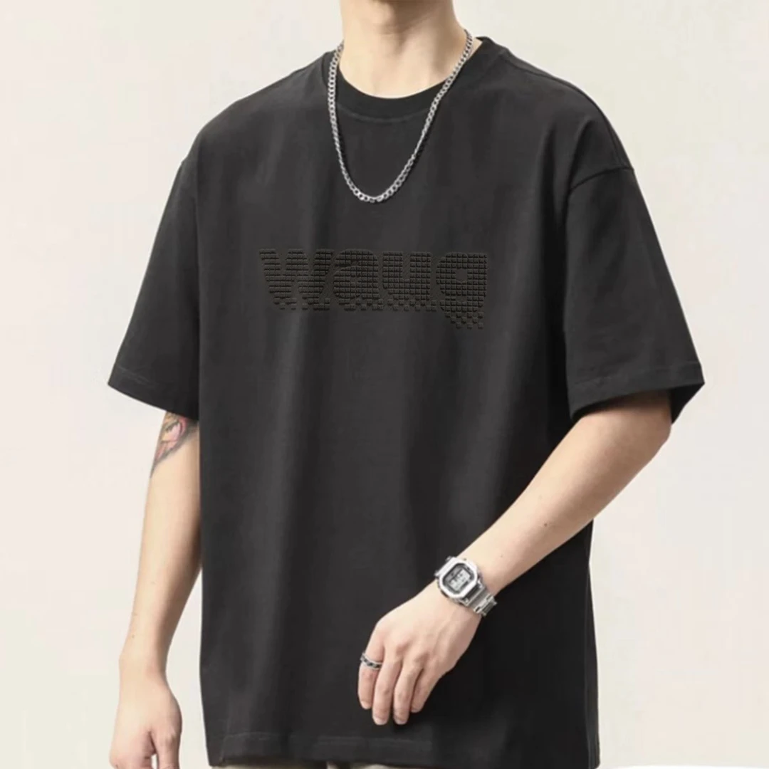 夏季新品【字母点】高订轻奢款纯棉T恤宽松上衣半袖时尚简约款0008