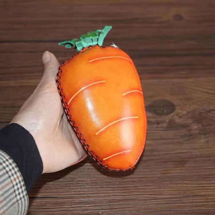 纯手工头层牛皮钥匙包水果个性零钱包真皮手挽钱包卡包硬币包可爱