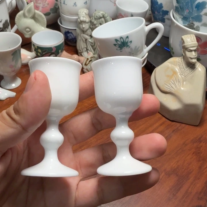 醴陵纯白高温小酒杯一对包邮价