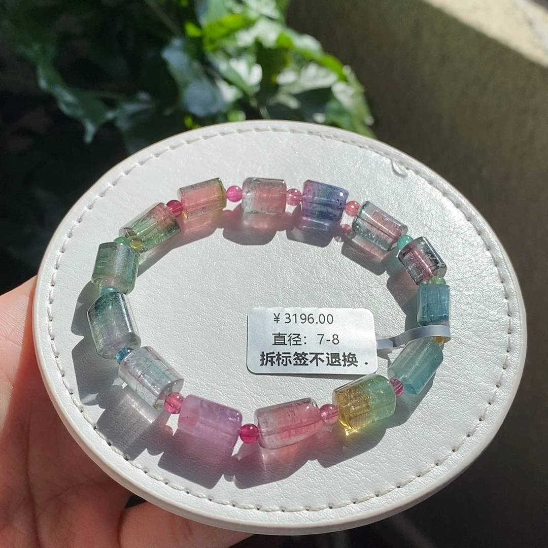 未镶嵌手链碧玺西瓜方糖