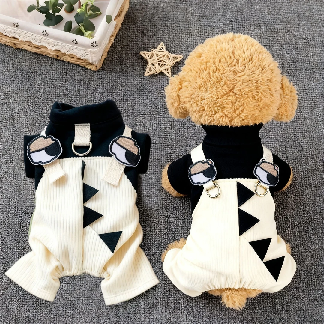 狗狗衣服宠物可牵引春秋季新款四脚背带裤泰迪博美比熊小型犬外出