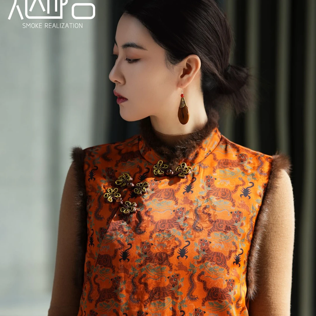 烟悟五毒马褂中式复古