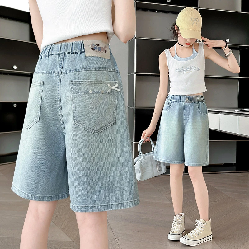 女童夏季牛仔短裤薄款休闲儿童五分裤外穿洋气中裤女大童夏装裤子