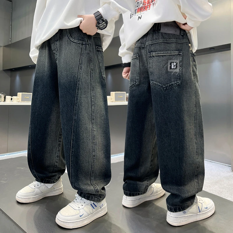 男童裤子春秋2025新款秋季儿童男孩牛仔长裤中大童痞帅休闲裤潮牌
