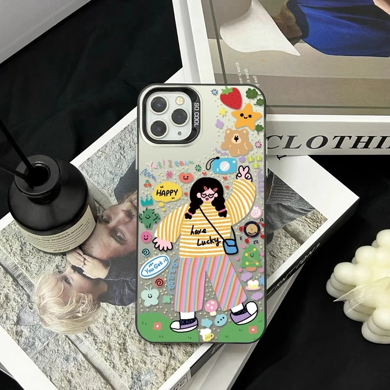 彩银四叶草女孩适用苹果16华为oppo小米15vivo荣耀oppo红米iphone