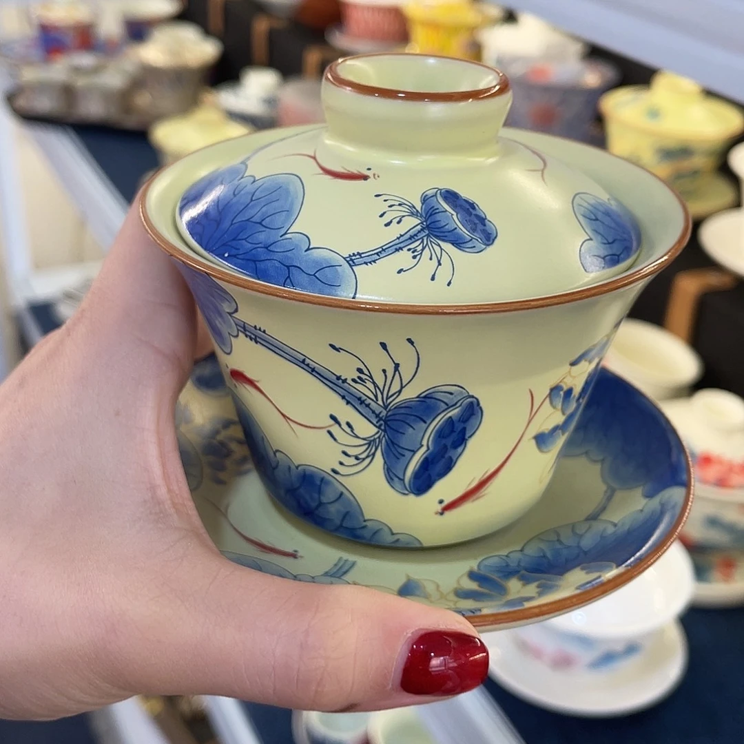 陶景德陶瓷盖碗茶具