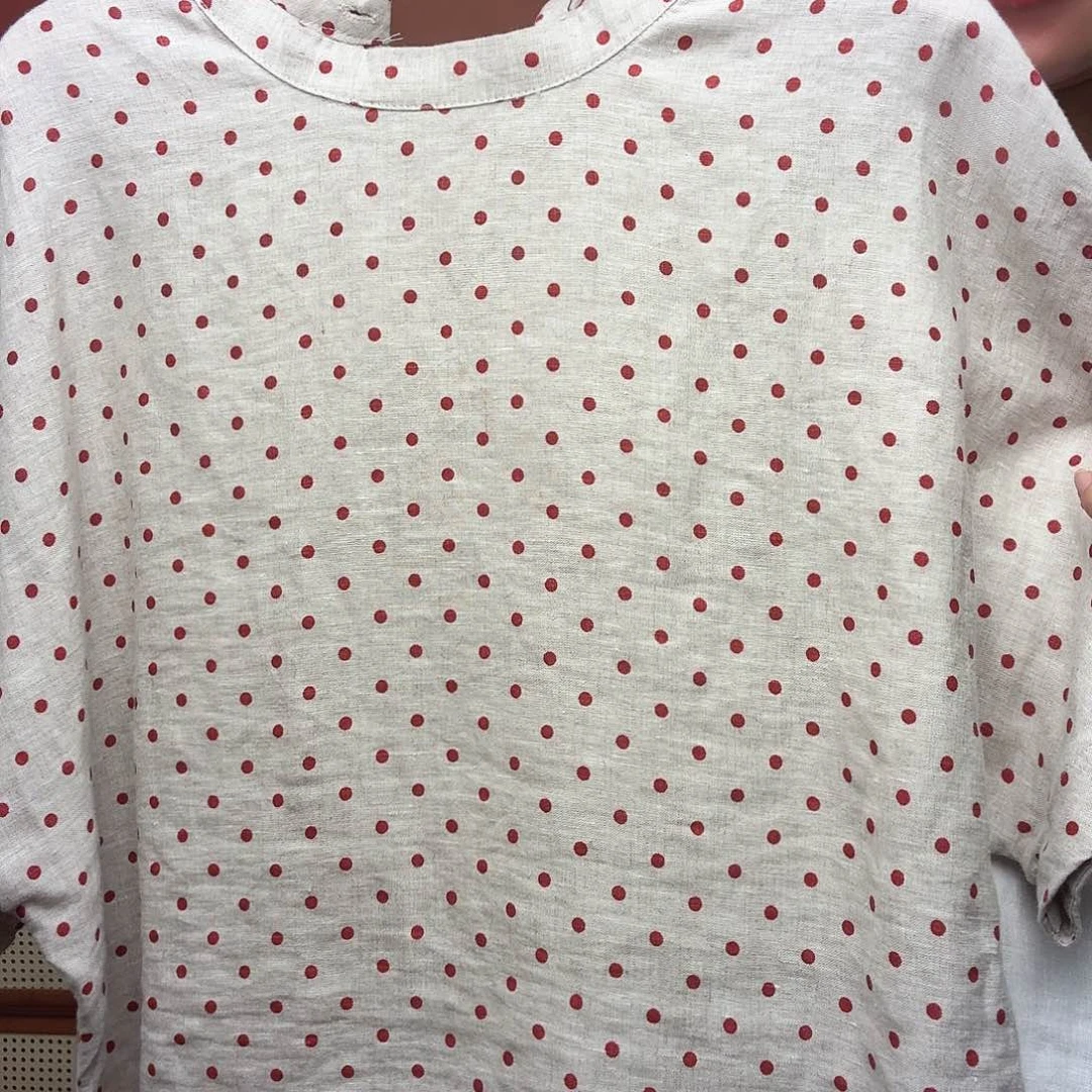 雨露亚麻红波点浮力1