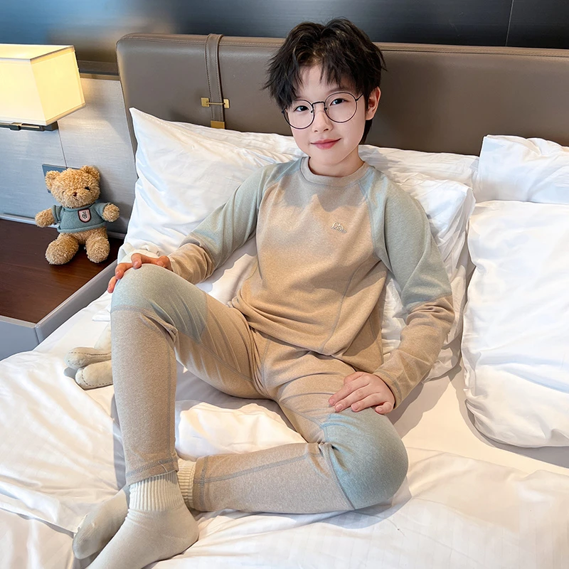 童装男童睡衣套装家居服2025新款青少年德绒保暖冬款秋衣秋裤大童