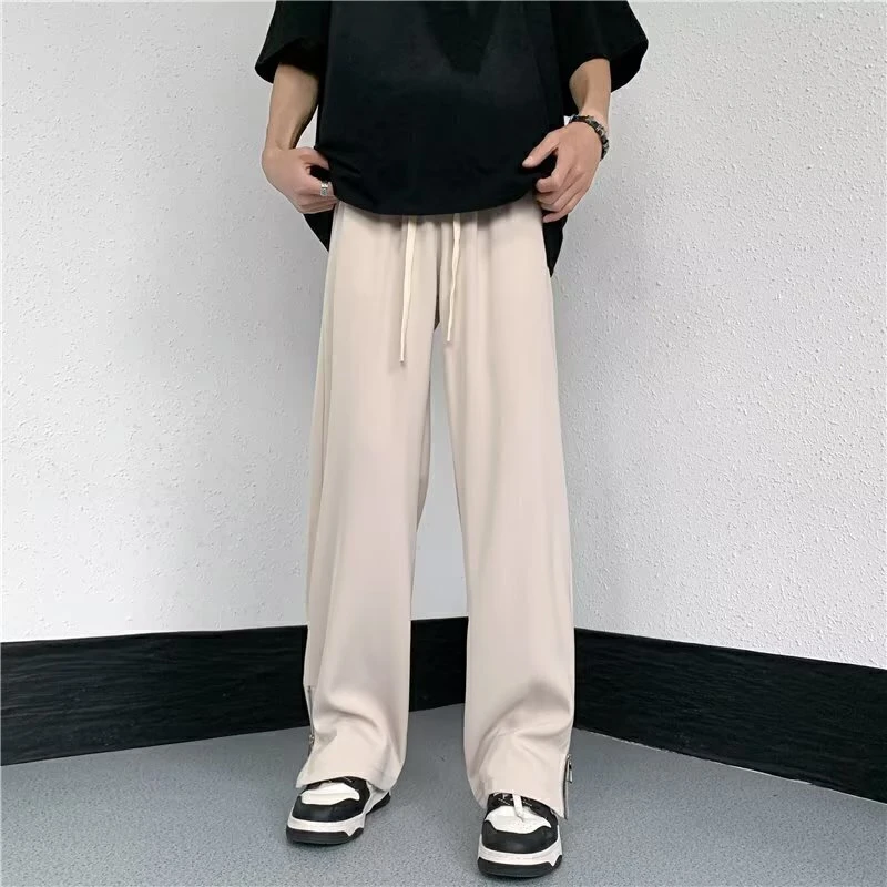 4502港风休闲裤男女韩版小西裤坠垂感百搭直筒长裤子2025年