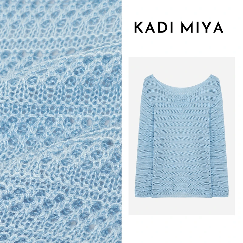KADIMIYA【风车日记】法式钩花长袖针织衫甜美减龄少女罩衫