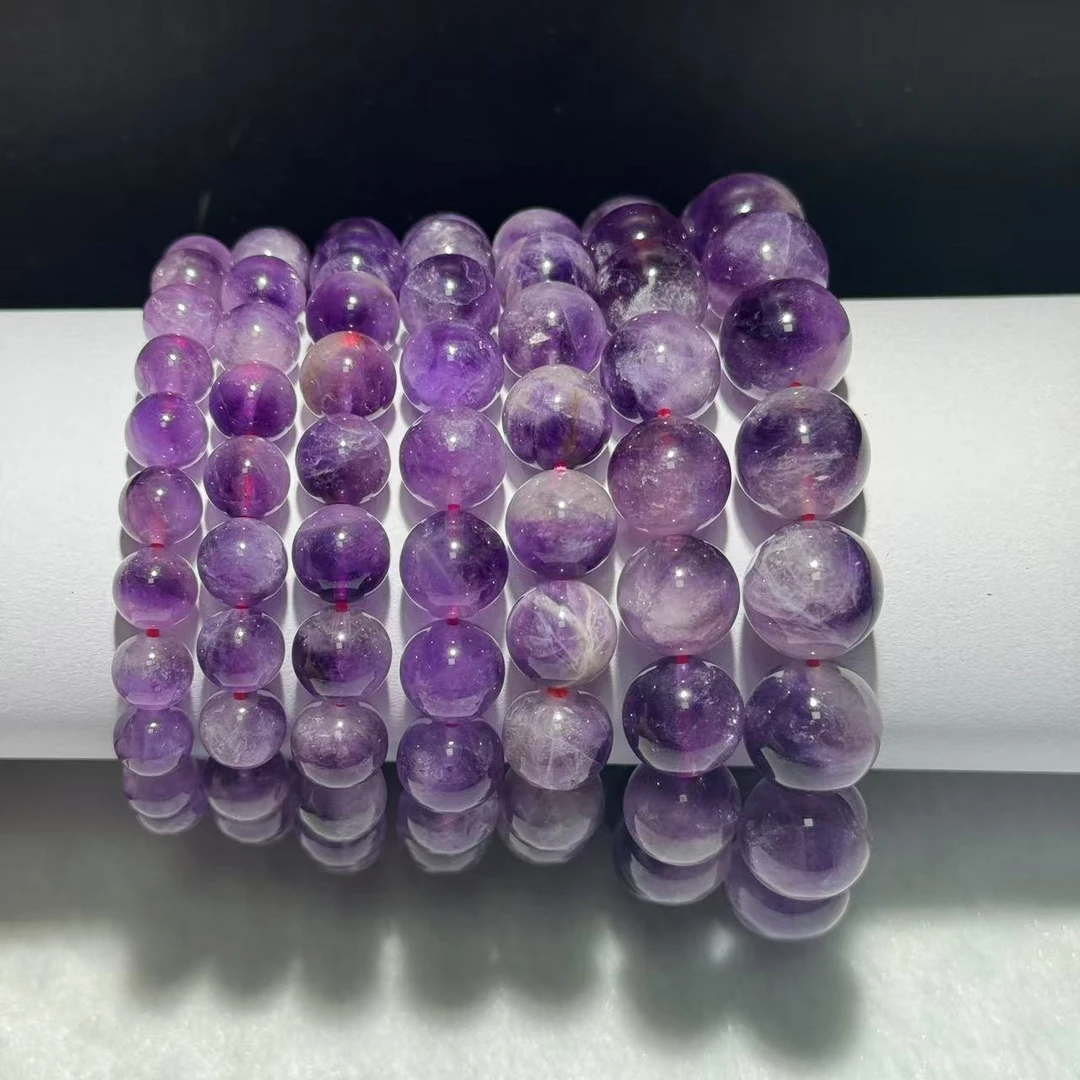 [水晶研究员] 天然紫兔毛聚宝盆手串 Z52 多样性发其一