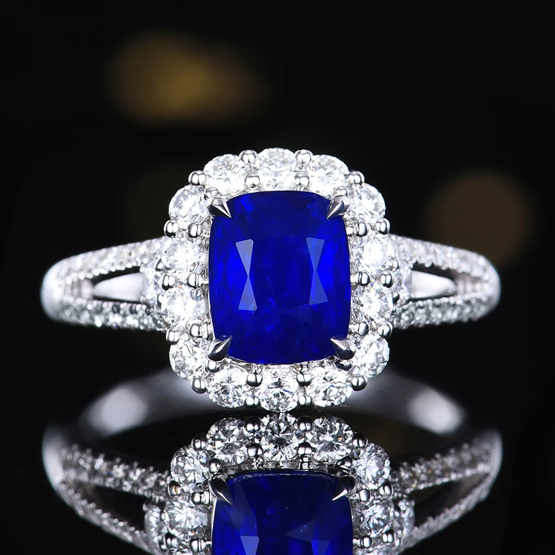 魅力无束 主石2.07克拉 18K金 天然斯里兰卡皇家蓝蓝宝石戒指