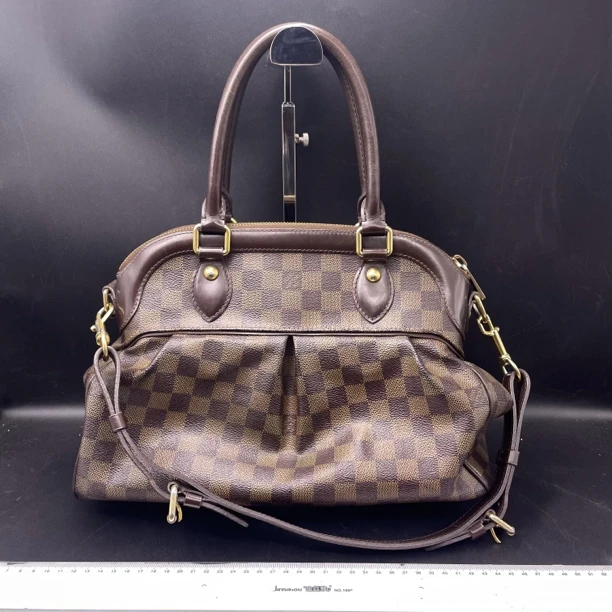 95新 LouisVuitton/路易威登 涛派Lv棋盘格葫芦手提斜挎/13647
