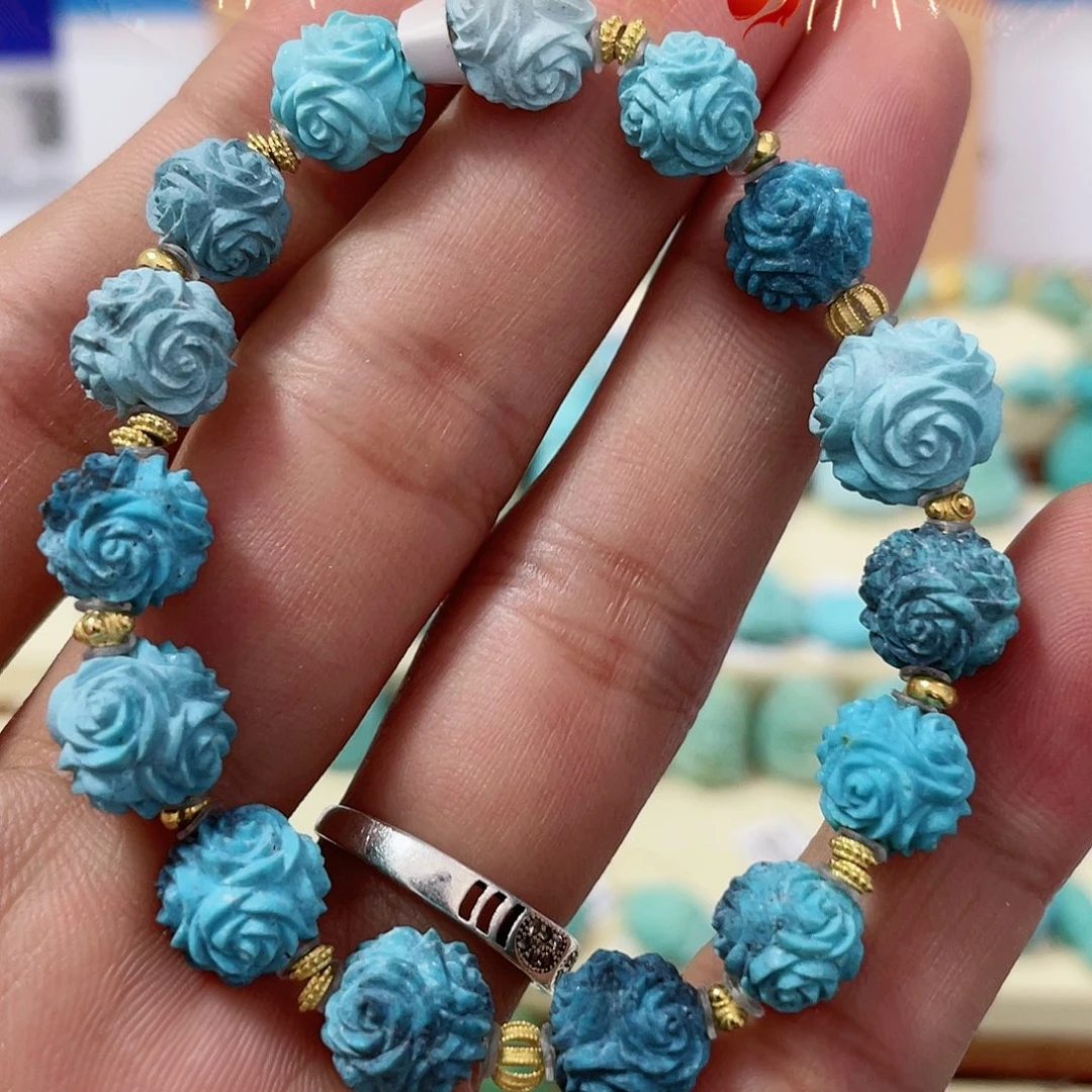 绿松石珠宝奇石18K金镶嵌