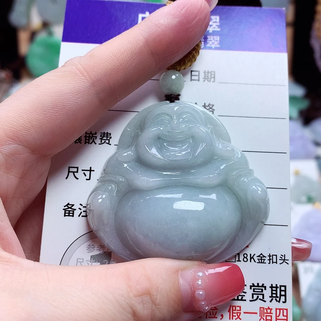 翡翠未镶嵌颈饰佛公03