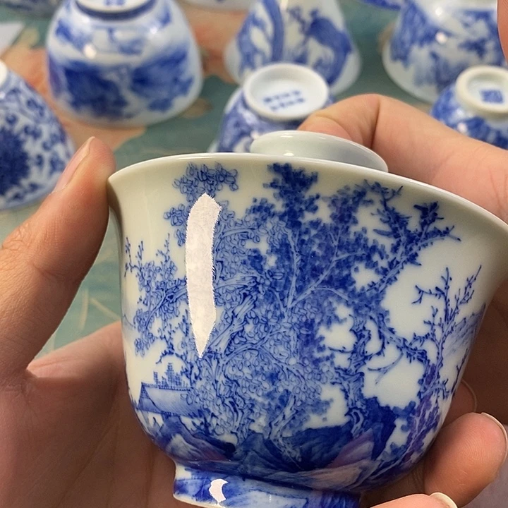 杯祎*堂现代景德镇全手工全手绘茶具168888