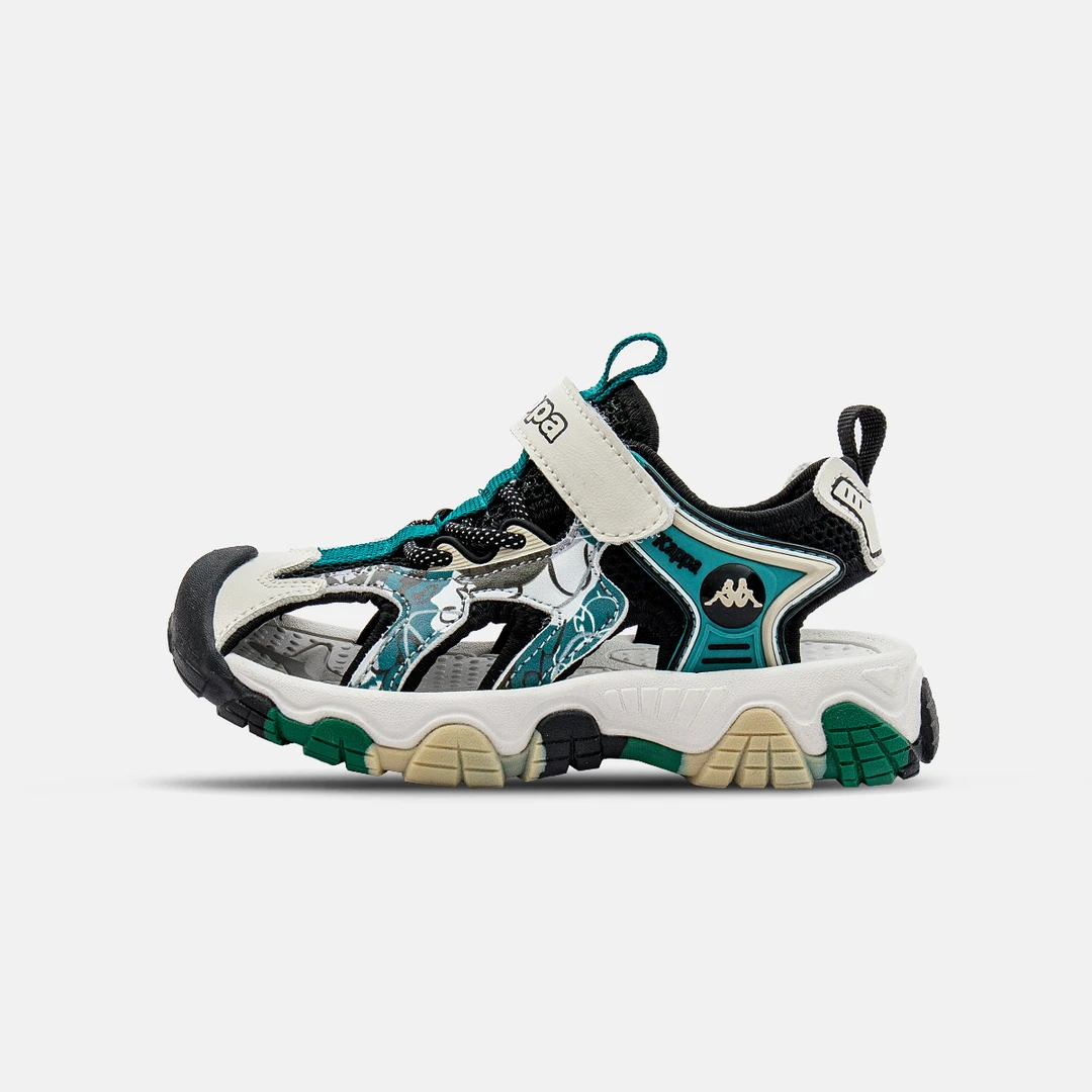 Kappa Kids夏季新款潮流百搭休闲软底儿童沙滩鞋防滑包头运动凉鞋