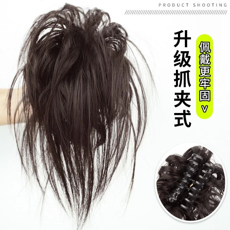 鸡窝头抓夹丸子头假发发圈女网红辣妹懒人花苞头假发圈高颅顶神器