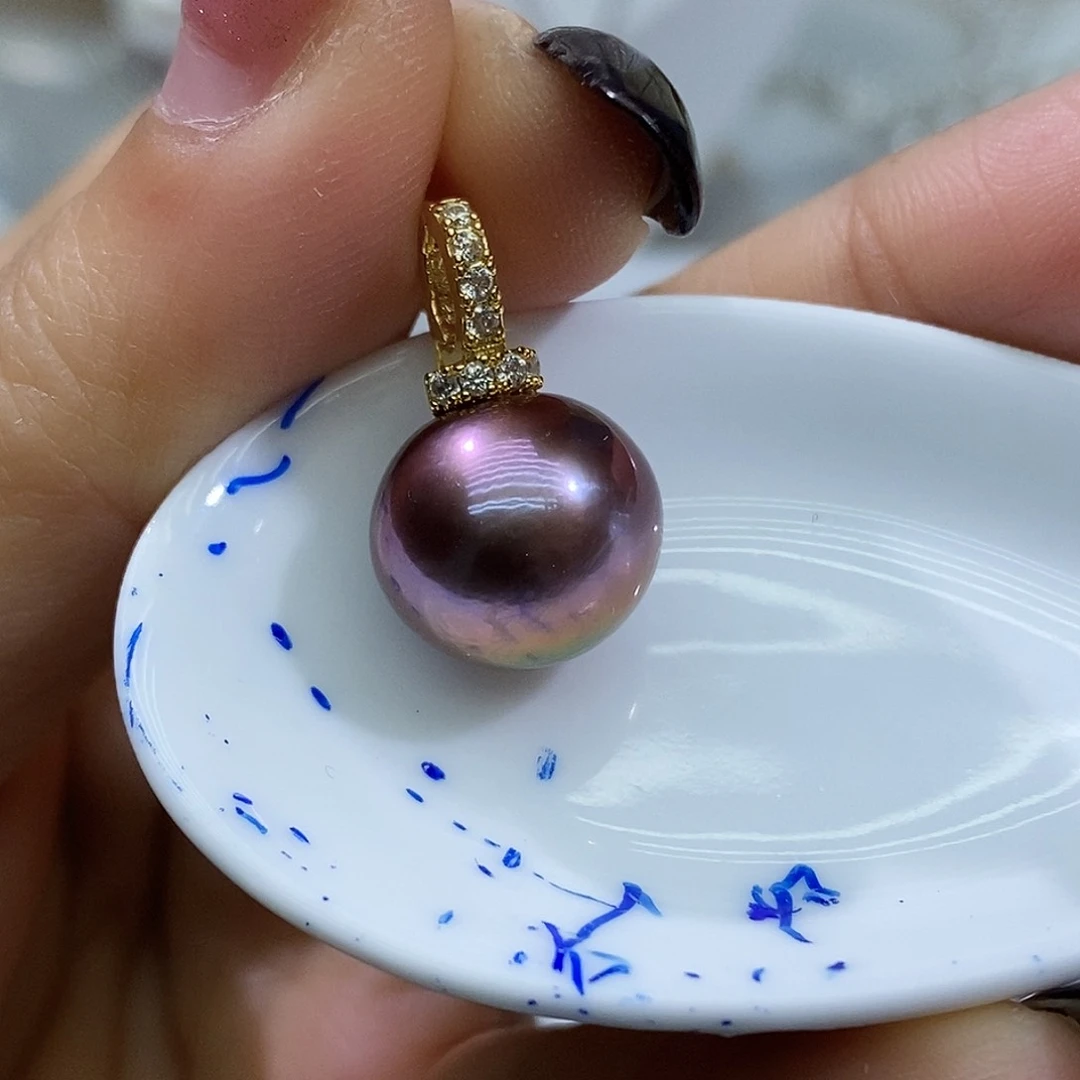 淡水珍珠吊坠银S925镶嵌