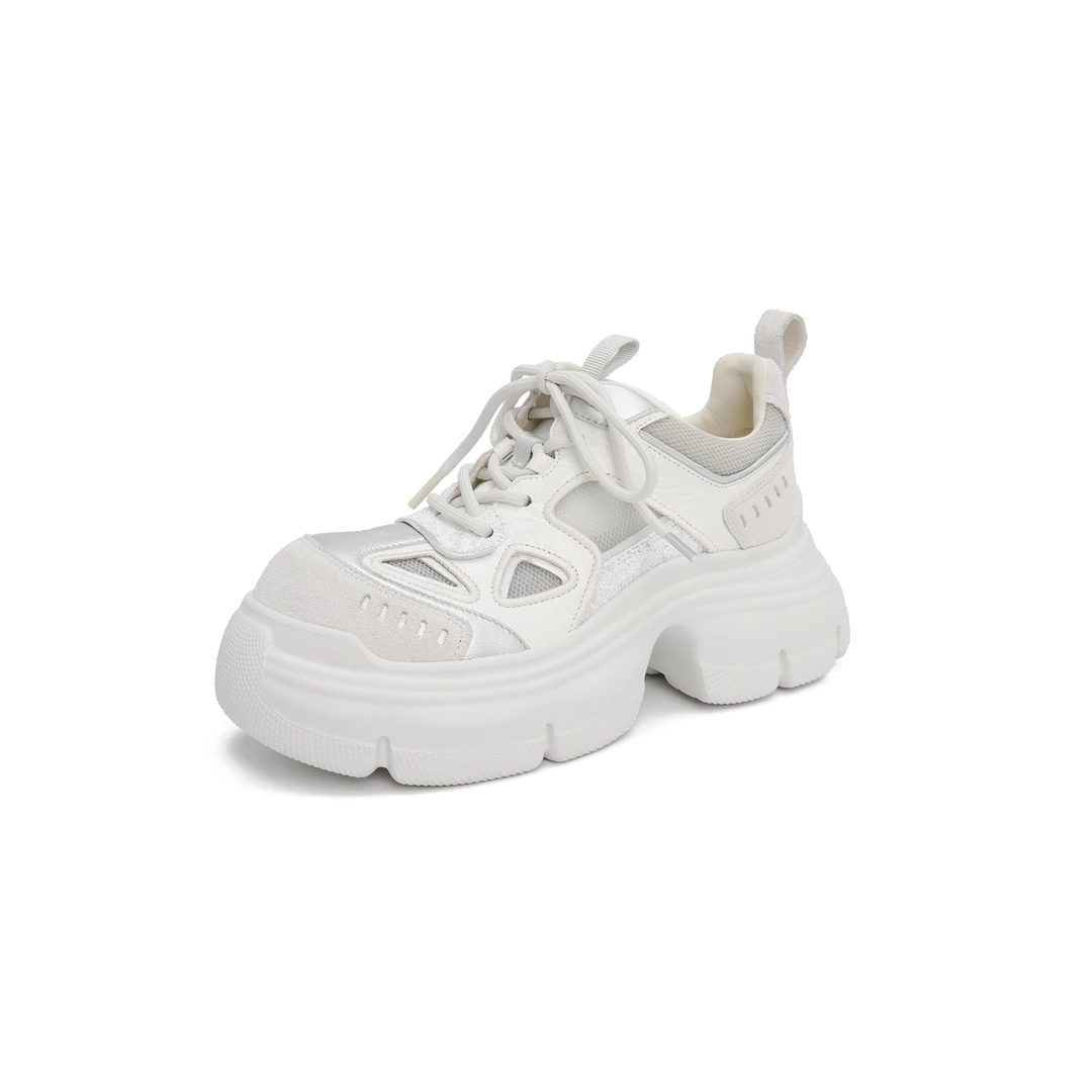 SIOIOIK/素卡25早春夏季新款网面运动透气老爹鞋厚底系带百搭时尚