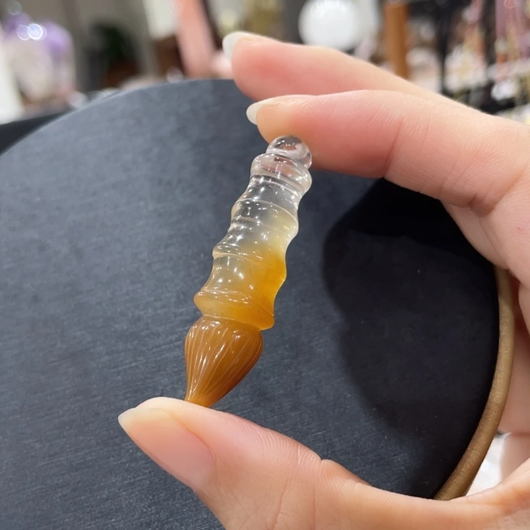 水晶珠宝半成品未镶嵌黄兔毛文昌笔