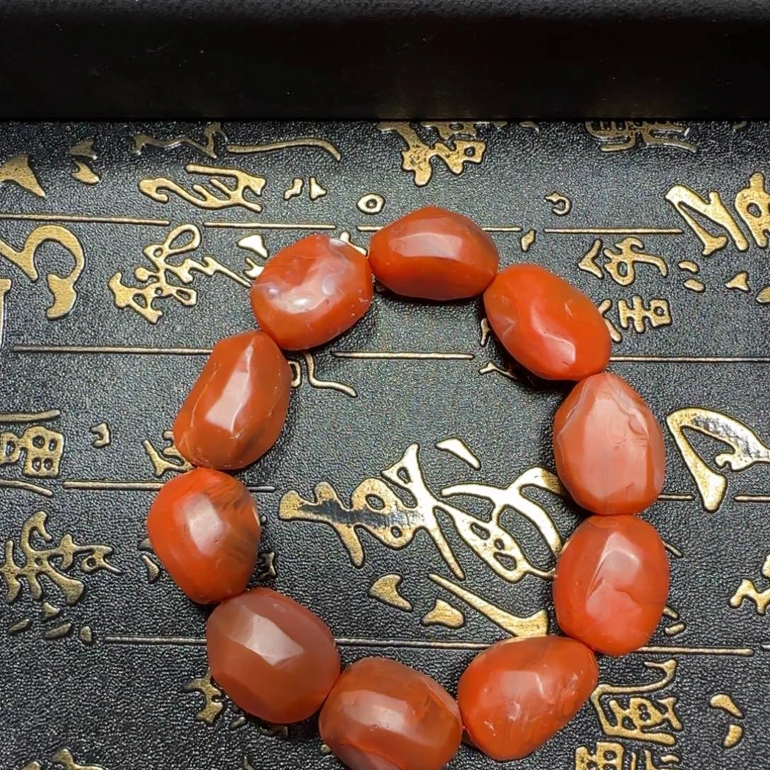 南红玛瑙保山杨柳三眼井随型单圈未镶嵌