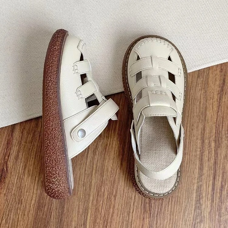 包头罗马凉鞋女夏季2025年新款厚底孕妇软底平底镂空沙滩鞋