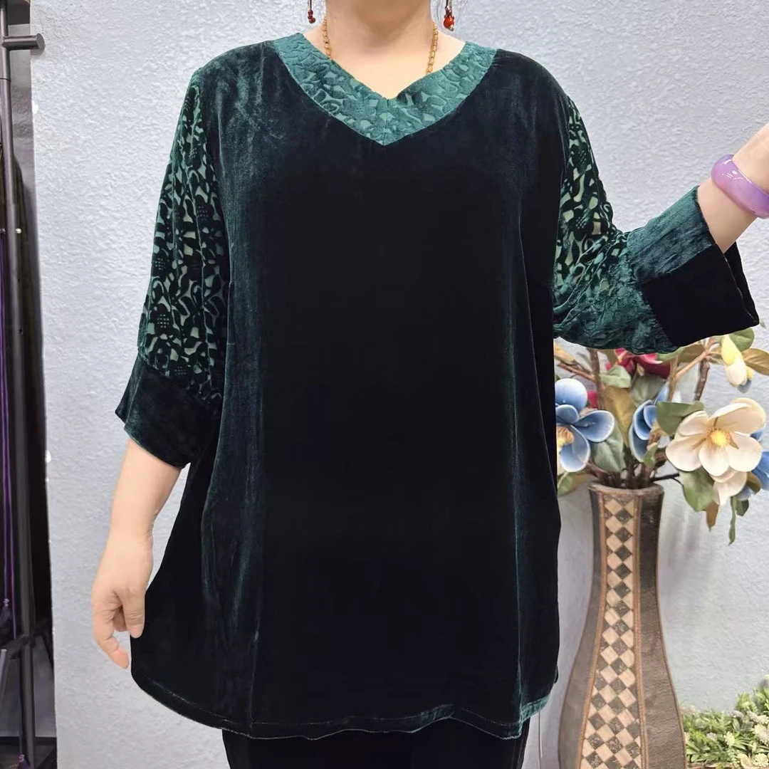 P2-6638款桑蚕丝植绒短衫上衣