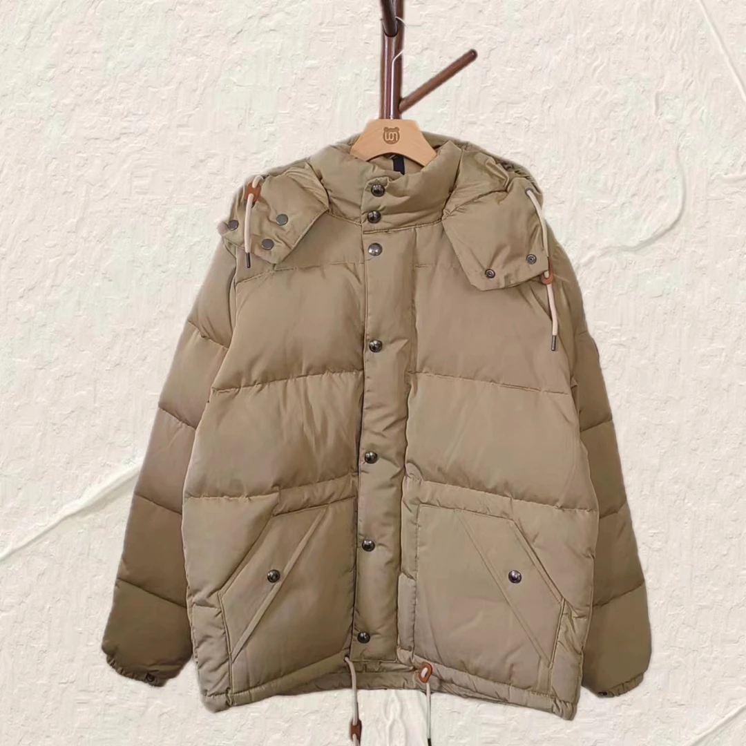 虎儿 4-1543 轻奢 皮标Logo连帽保暖外套