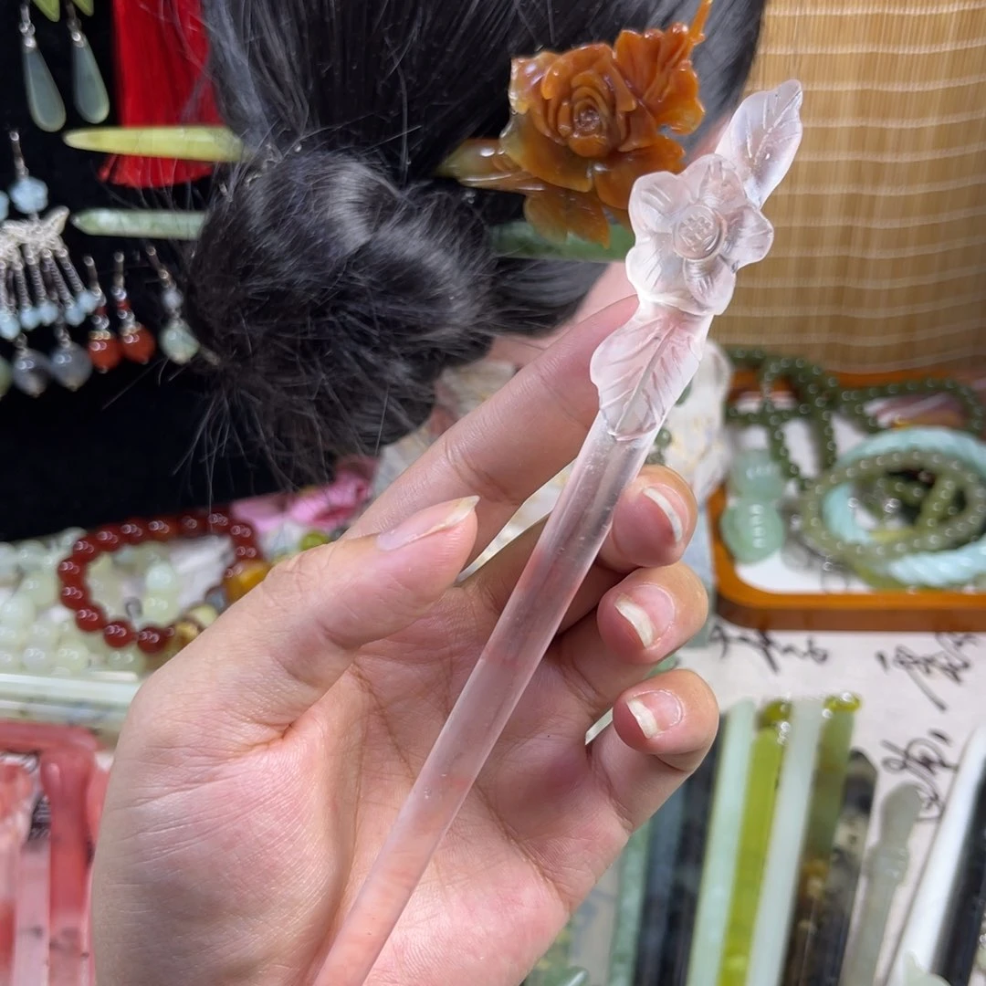 蛇纹石玉未镶嵌发饰