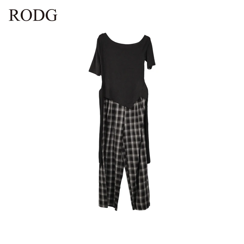 RODGR53TK1078A 秋季新款简约格子裤两件套裤 1078