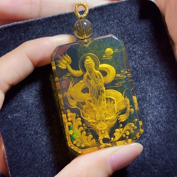 蓝珀未镶嵌珠宝奇石墨西哥蓝珀玉龙观音