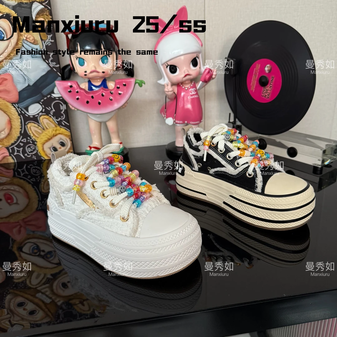 【曼曼】原创ManXR“黑白格调”2025限量款增高Diy板鞋休闲鞋