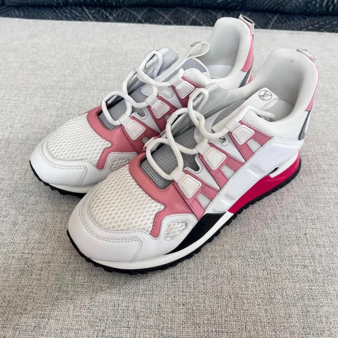 未使用 LouisVuitton/路易威登 粉白网面运动鞋39
