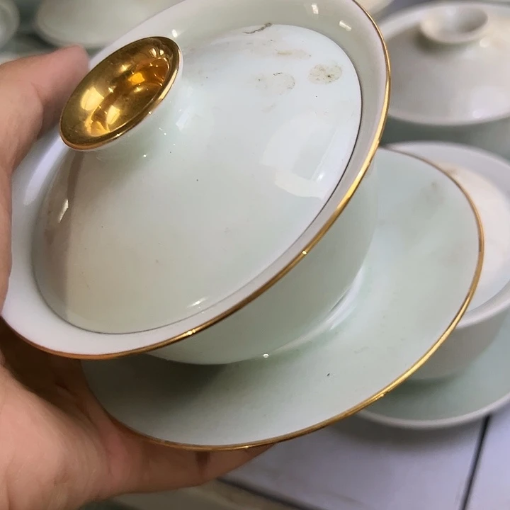 红叶手工盖碗陶瓷一个