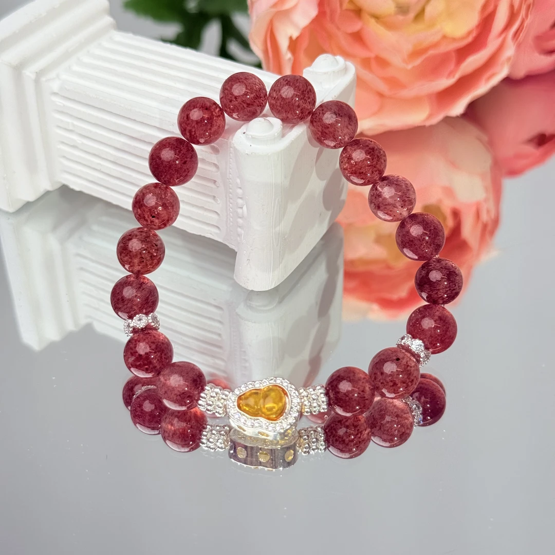 【缘来是你】草莓晶8-9mm手串面小仙多样性发其一Z