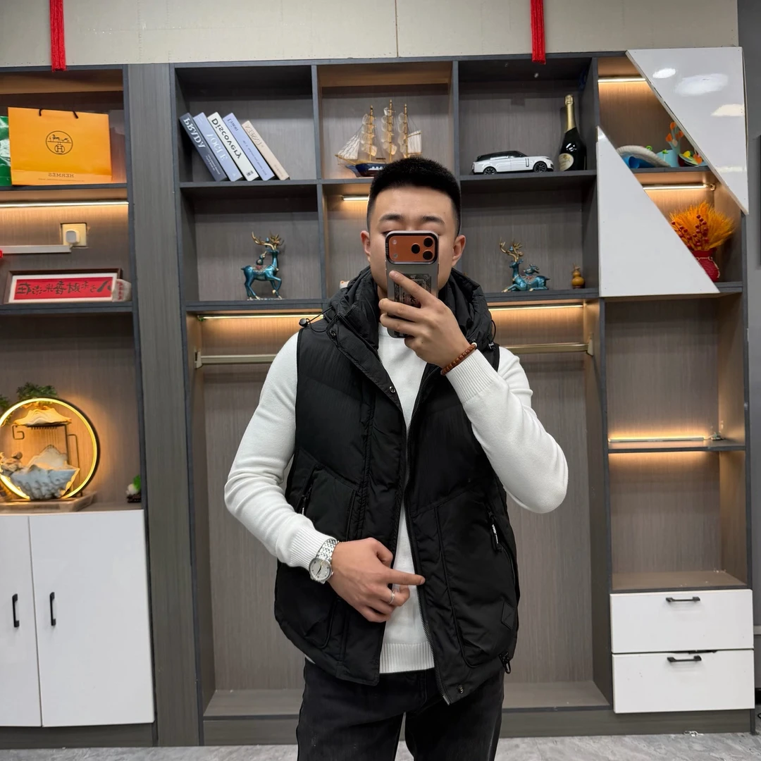 高品质连帽工装款羽绒马夹修身百搭上衣（2619）