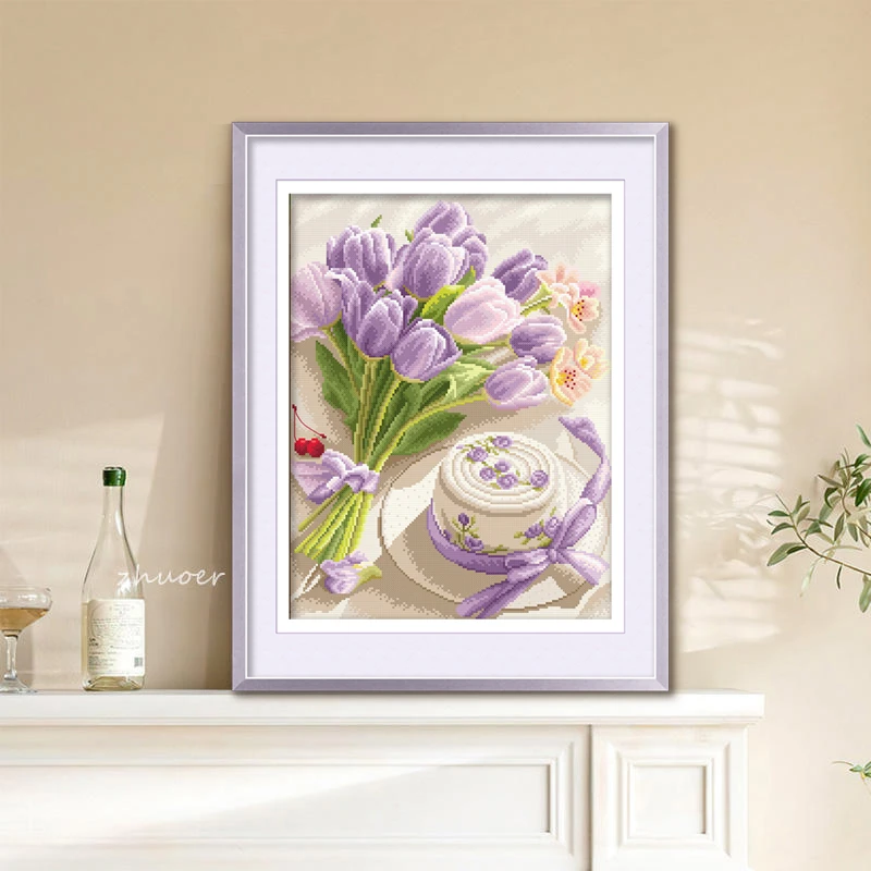 ks十字绣2025年新款客厅挂画自己绣手工绣刺绣植物花卉初晴